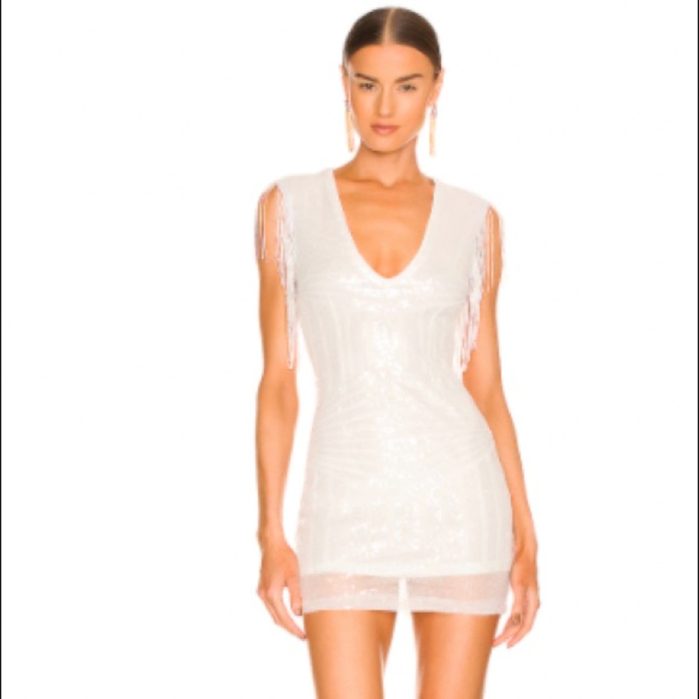 Superdown/Revolve Carly Fringe Mini Dress, small, NEVER WORN